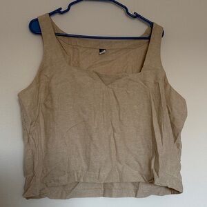 Old Navy Linen Beige Square Tank Top XXL